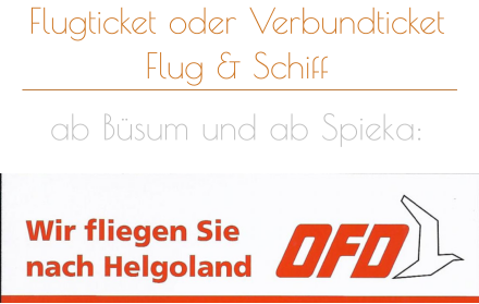 Flugticket oder Verbundticket Flug & Schiff ab Büsum und ab Spieka: